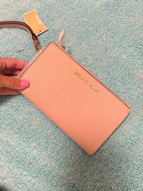 Michael Kors Blush Pink Saffiano Leather Wristlet